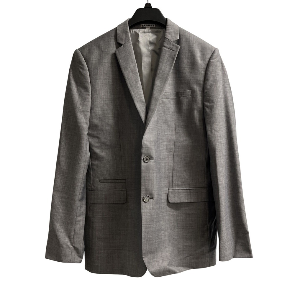 Express Blazer Gray Wool Blend Jacket Sport Coat 42L Office Career Event